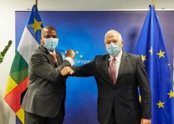 LE PRESIDENT FAUSTIN ARCHANGE TOUADERA ÉTAIT A BRUXELLES EN BELGIQUE POUR UNE VISITE DE TRAVAIL