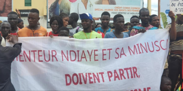 Rassemblement pacifique contre la MINUSCA sous le slogan « Non au dialogue avec les rebelles »