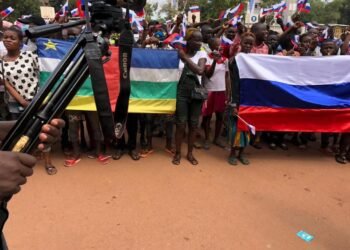 Manifestation à Bangui pour soutenir les forces conjointes FACA-Russie-Rwanda