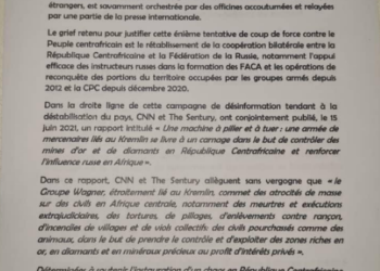 Le Président Touadéra dénonce les propos mensongers du rapport de CNN et The Sentry