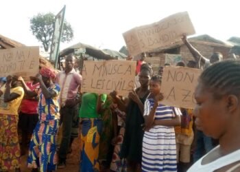 Un rassemblement de protestation contre la MINUSCA à Bria