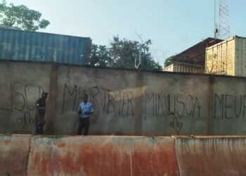 Bangui: sur les murs des quatre bases de la Minusca, «  MINUSCA MEURTRIER »