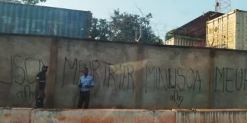 Bangui: sur les murs des quatre bases de la Minusca, « MINUSCA MEURTRIER »