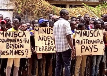 RCA: manifestations contre la MINUSCA sur l&rsquo;avenue Baganda à Bangui