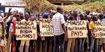 RCA: manifestations contre la MINUSCA sur l&rsquo;avenue Baganda à Bangui