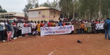 Manifestation de soutien à la Russie à Bangui