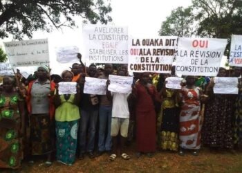 Manifestation en faveur de la nouvelle constitution à Bambari