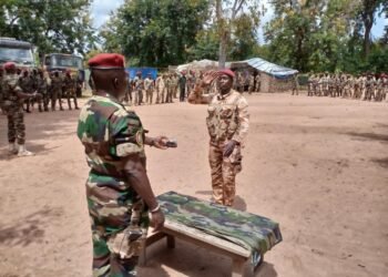 La remise des médailles aux soldats des FACA