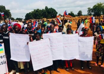 Une manifestation à Bria pour soutenir les alliées russes