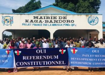 Sensibilisation à la Mairie de Kaga-Bandoro, relative au référendum et le transhumance apaisé