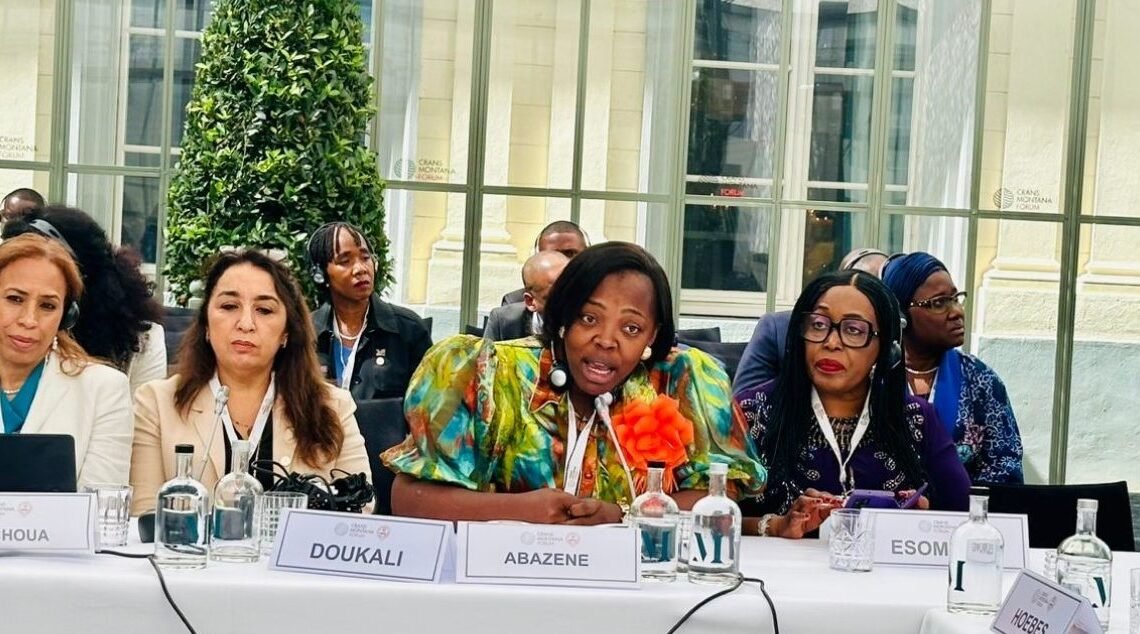 la Présidente de la FAFECA au Forum de Crans Montana à Bruxelles