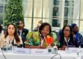la Présidente de la FAFECA au Forum de Crans Montana à Bruxelles