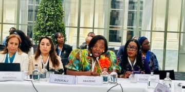 la Présidente de la FAFECA au Forum de Crans Montana à Bruxelles