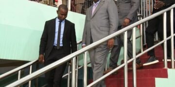 Visite du Président Touadera sur le chantier du stade 20.000 places