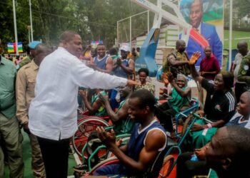 Le Président TOUADÉRA a procédé l’inauguration de la plateforme multisports du Palais des Sports à Bangui