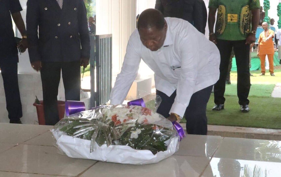 Le Président Touadéra a pris part à la cérémonie commémorant le 16ᵉ anniversaire du décès de l’ancien Président André Kolingba